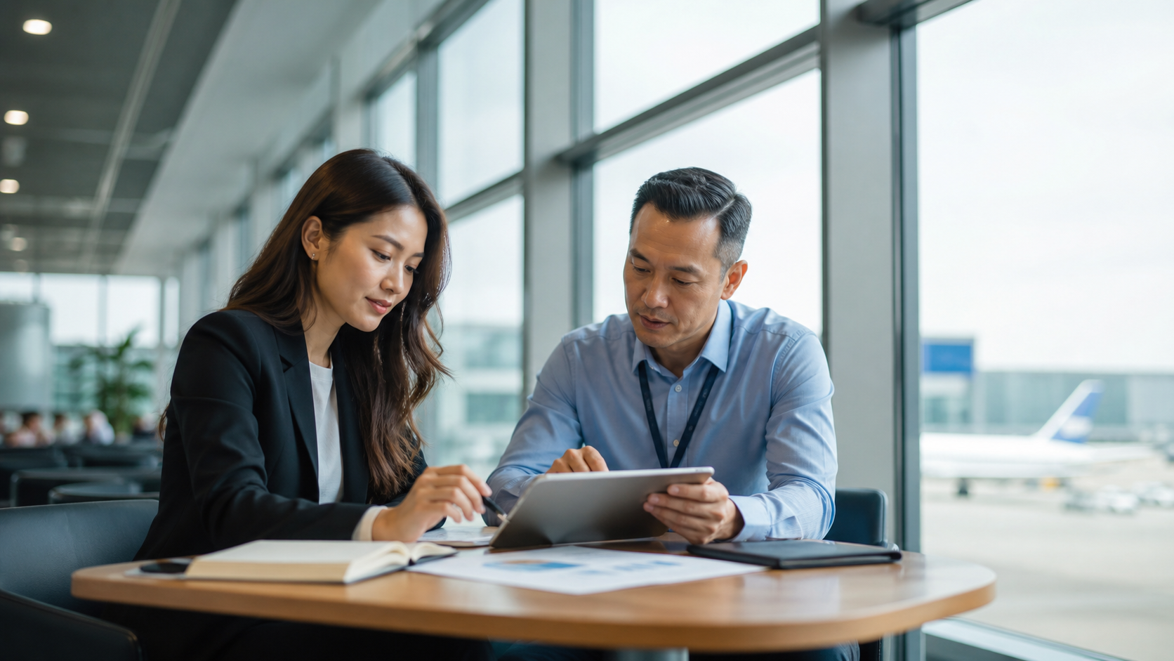 Nhóm vận hành và marketing lập kế hoạch cho chiến dịch Wifi tại sân bay