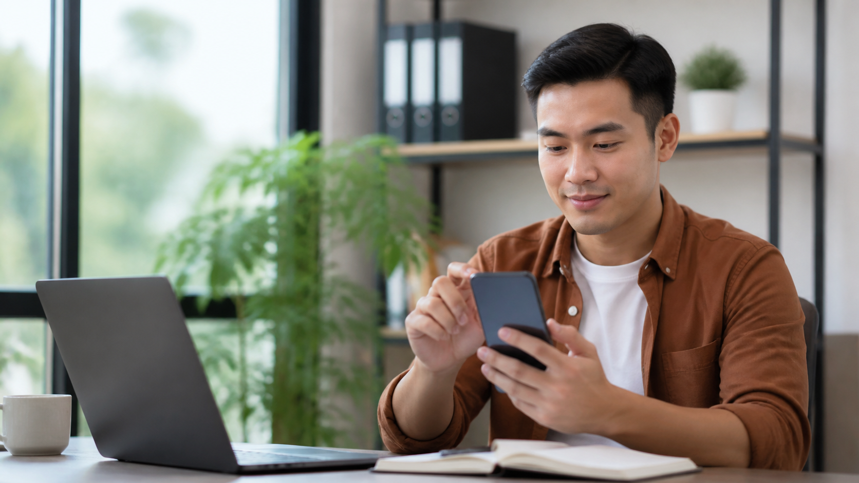 Người lao động ký tài liệu điện tử trên điện thoại