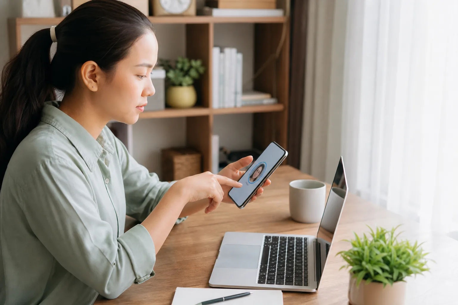 Người lao động xác thực danh tính và ký hợp đồng điện tử trên điện thoại