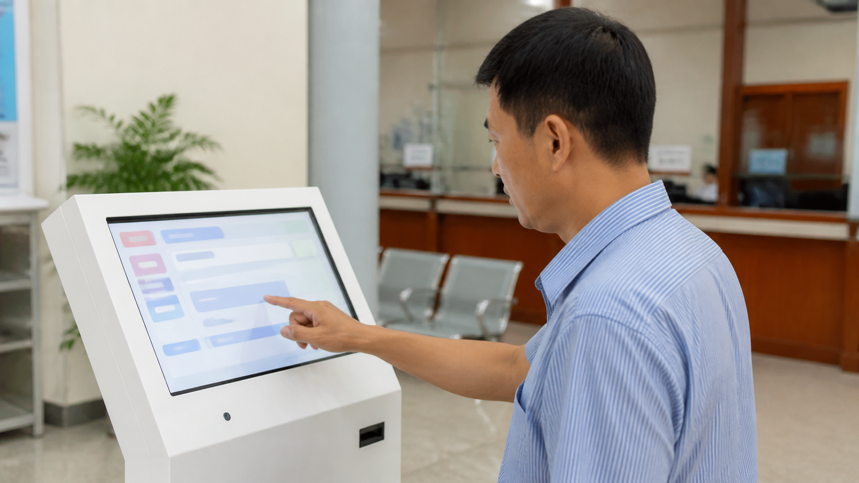 Người dân tra cứu thủ tục trên kiosk dịch vụ công