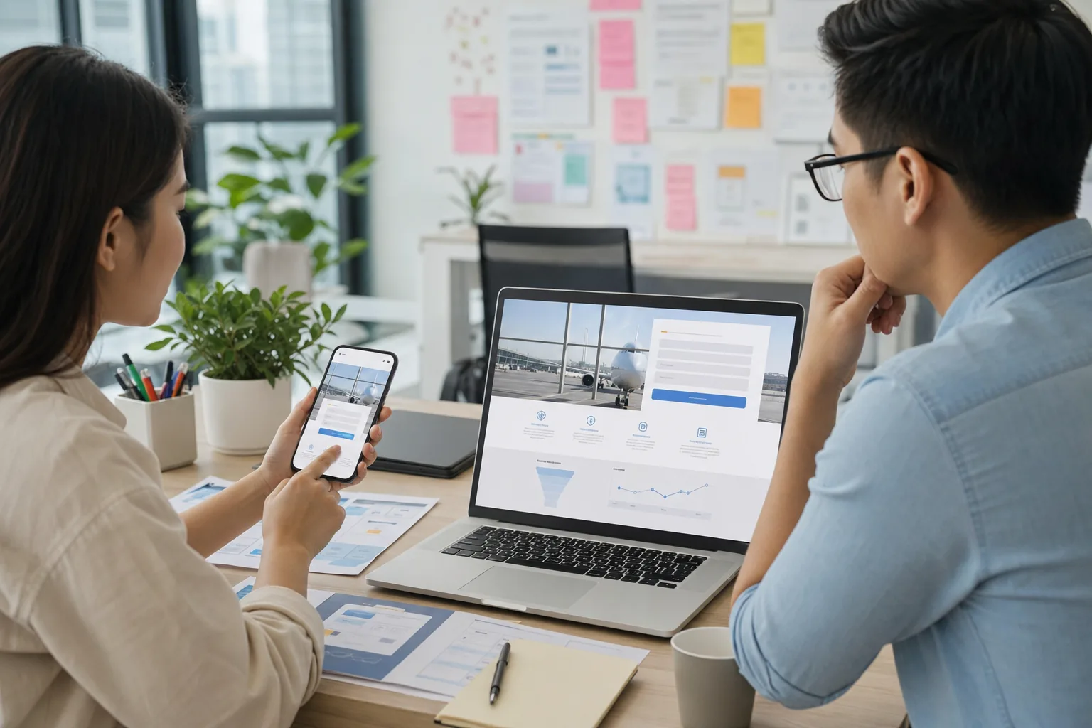 Nhóm UX và Performance Marketing kiểm thử landing page Wifi Marketing