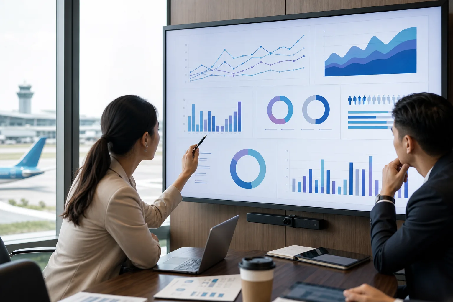 Brand và Agency đối soát báo cáo chiến dịch Wifi Marketing sân bay