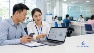 Người dùng chuẩn bị hồ sơ dịch vụ công trực tuyến với chữ ký số