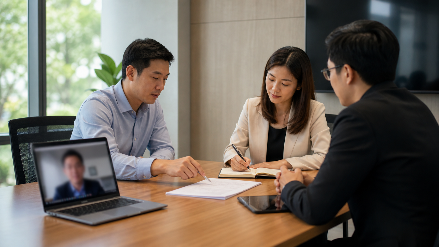 Nhóm doanh nghiệp trao đổi kế hoạch cập nhật dịch vụ chữ ký số với chuyên gia hỗ trợ